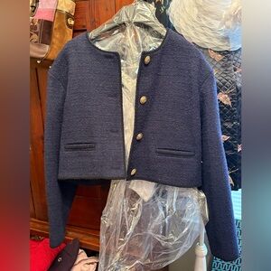 Jcrew Navy Lady Bomber Jacket